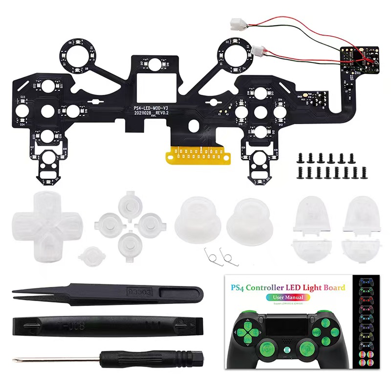 44f5d80a17a7010c4c95c6043c2ceb97 8 Colors DIY Colorful LED Light Board With Buttons for PS4 Controller - Image 1