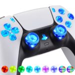 eXtremeRate Multi-Colors Luminated Buttons DTF V3 LED Kit for PS5 Controlle BDM-030/040/050/060 - Clear
