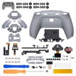 eXtremeRate SPARK Back Paddles Kit with OLED Display & Clicky Trigger Stops & Ergonomic Grips for PS5 Controller BDM-030/040/050/060 - Rubberized Gray & New Hope Gray - Image 2