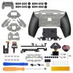 eXtremeRate SPARK Back Paddles Kit with OLED Display & Clicky Trigger Stops & Ergonomic Grips for PS5 Controller BDM-030/040/050/060 - Rubberized Clear Black - Image 2