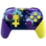 eXtremeRate Replacement Full Set Shell Faceplate Backplate Handles with Button Kit for Nintendo Switch Pro - Splattering Paint Style
