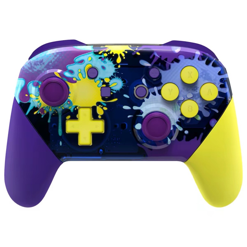 e66aa05a52b52d6f153d02810959f944_副本 eXtremeRate Replacement Full Set Shell Faceplate Backplate Handles with Button Kit for Nintendo Switch Pro - Splattering Paint Style - Image 1