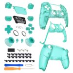 eXtremeRate Replacement Full Set Shells with Buttons Compatible with PS5 Controller BDM-010/020/030/040/050 - Emerald Green - Image 4
